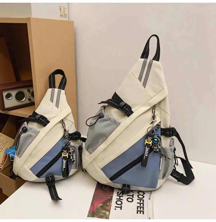 2024 Techwear Style Hip Hop Sport Motorcycle Backpack Men Women Multifunction Waterproof Travel Single Shoulder School Bag