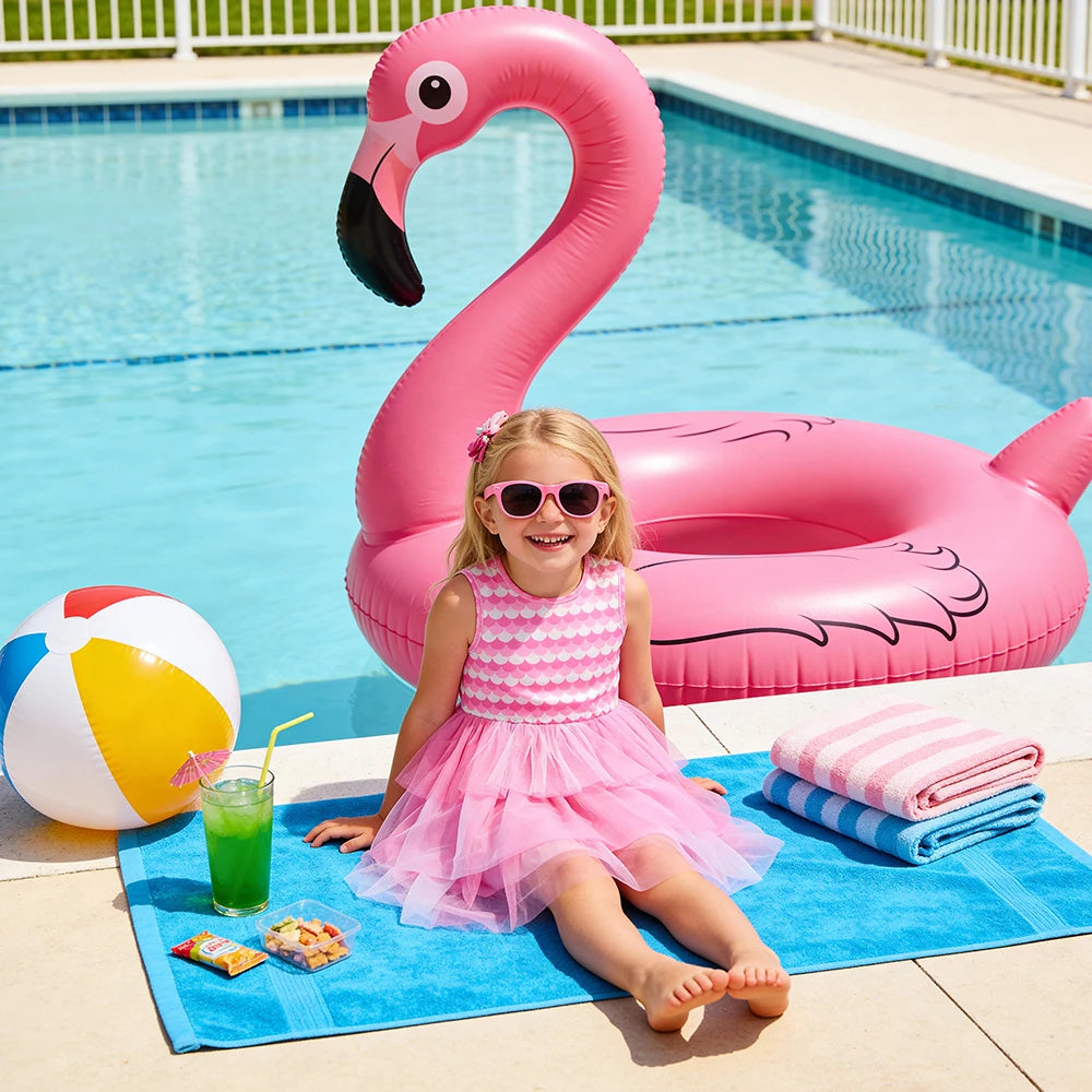DXTON Sleeveless Princess Pink Dress Summer Holiday Baby Girls Costume Cake Mesh Girls Layered Dress Elastic Toddler Clothing