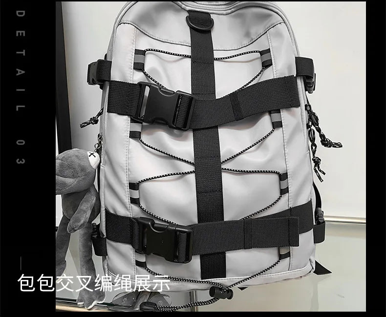 Backpack men and women cool backpack leisure junior high school students backpack personality skateboard