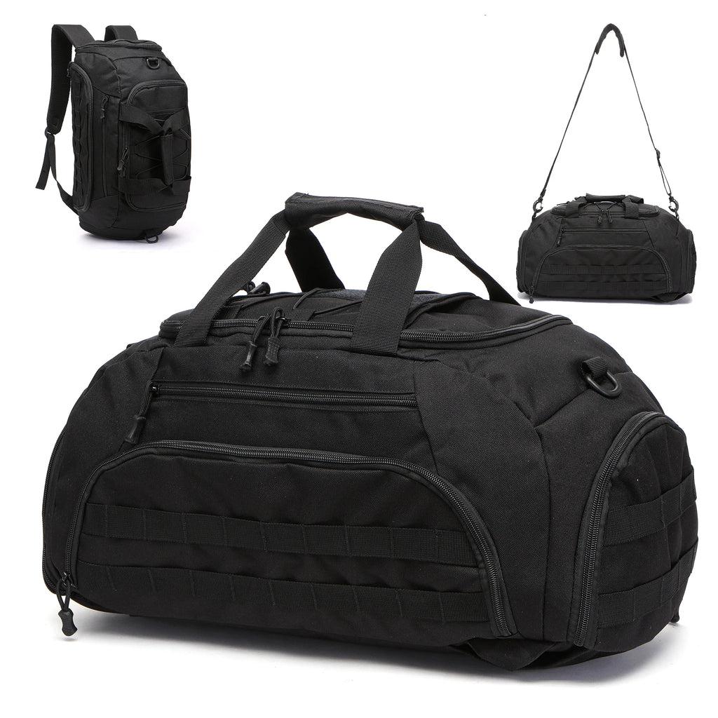 Tactical Gym Backpack with Shoe Compartment Convertible 3-in-1 Duffel Sling Bag for Men Women Weekender Overnight Travel Bag