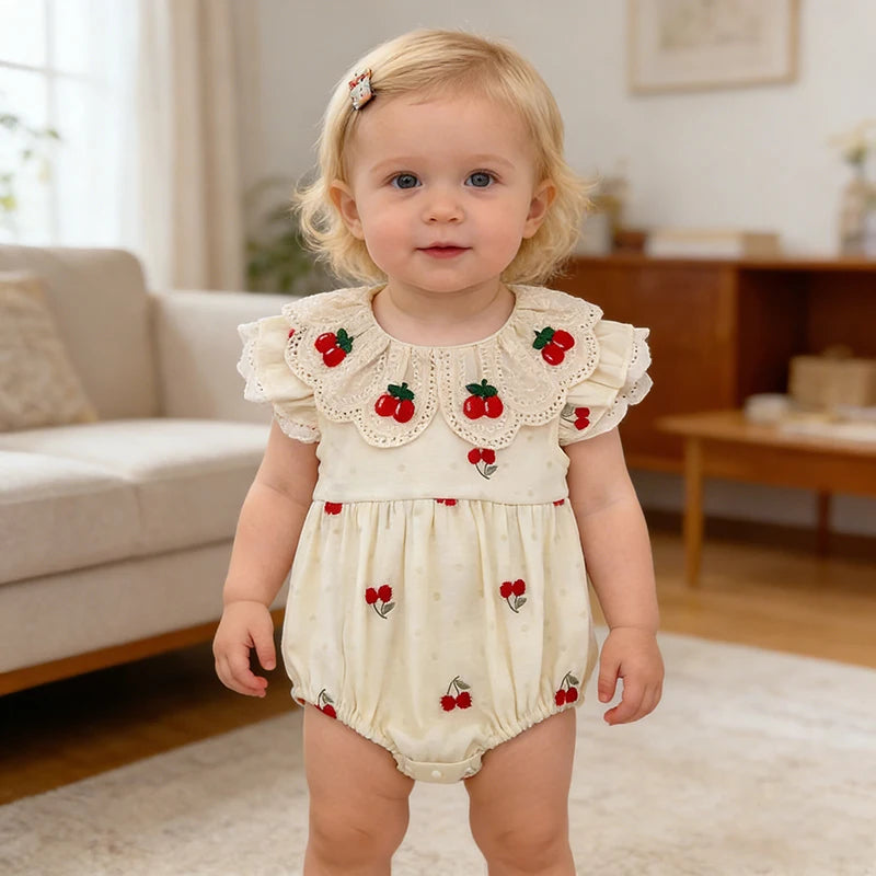 2026 New Spring Infant Baby Girls Romper Baby Girl Clothing Long Sleeved Embroidery 0-24M Newborn Baby Girls Bodysuits