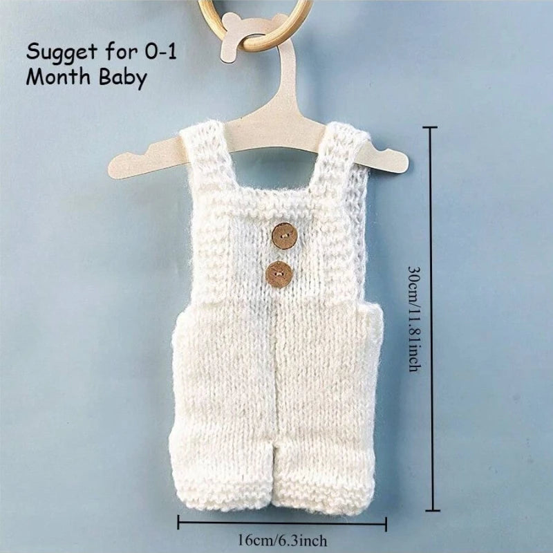 Newborn Photography Props Soft Mohair Knitted Romper Shorts Set Baby Boy Girl Photo Shoot Outfit Studio Infant Clothing Gift