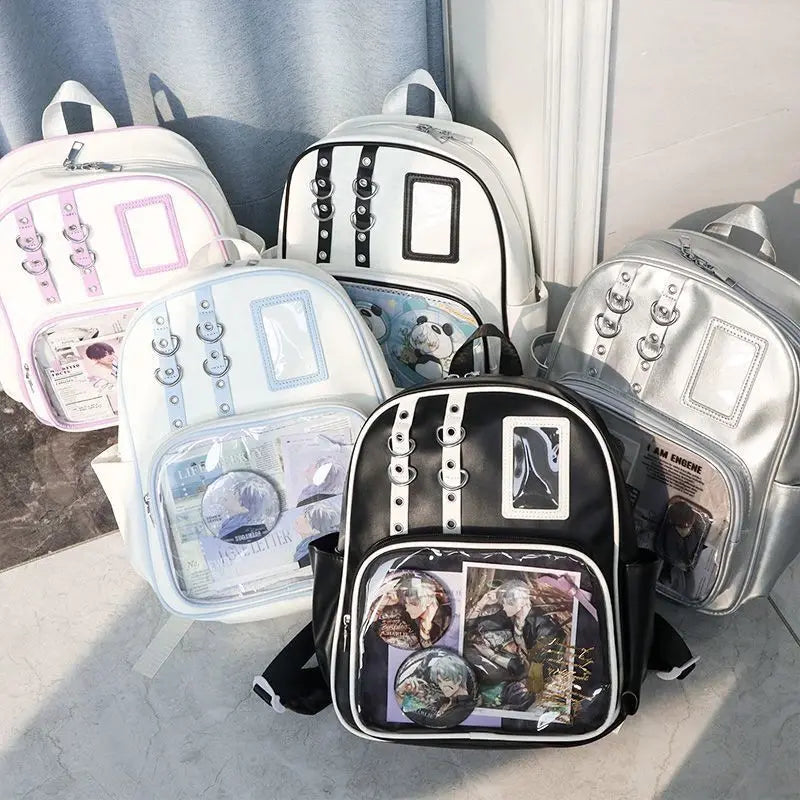 Y2K Cute Mini Backpack Women Kawaii Ita Bag Sweet Girl Transparent Rucksack DIY Display Knapsack Lolita Preppy Style School Bags