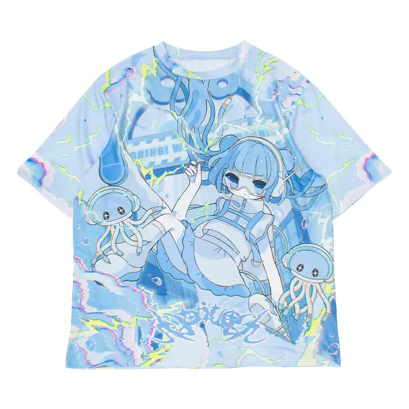 2026 Y2K NEW Girl Trendy Harajuku Style T-shirt Family Match Loose Large Breathable Short Sleeve Kids Role Playing Clothing
