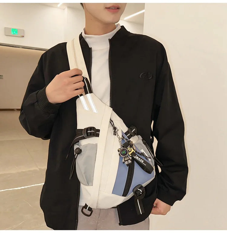 2024 Techwear Style Hip Hop Sport Motorcycle Backpack Men Women Multifunction Waterproof Travel Single Shoulder School Bag