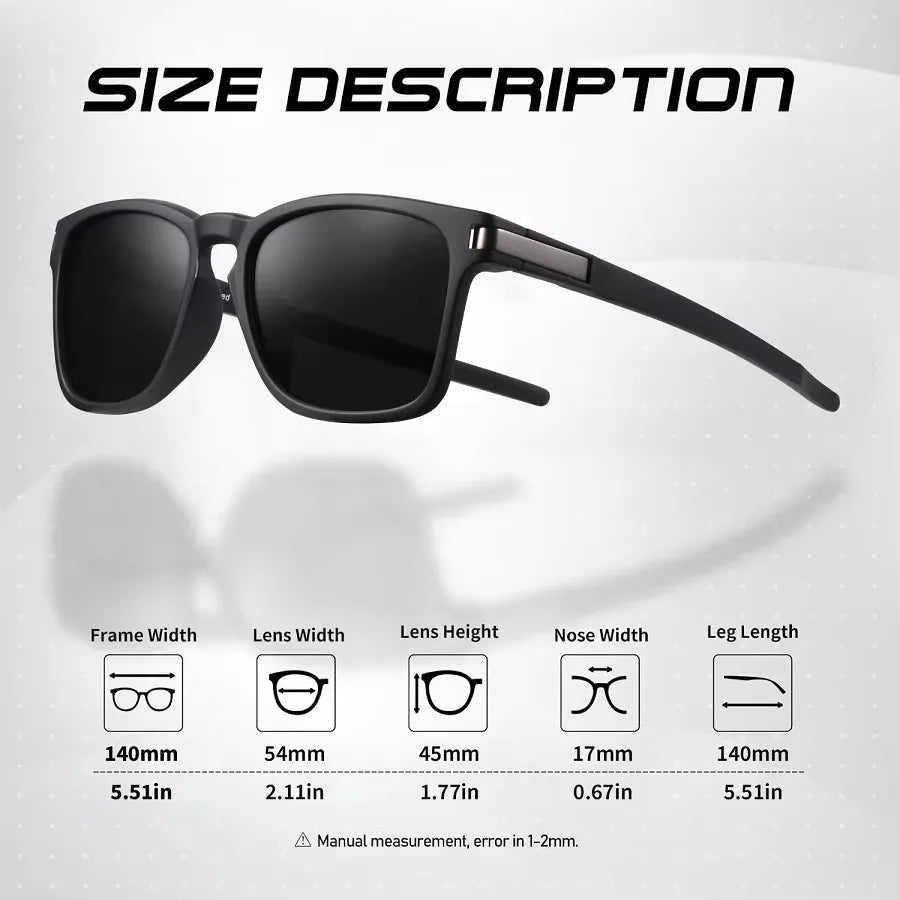 CRIXALIS Fashion Square Polarized Sunglasses Men Women Anti-glare Driving Sun Glasses Vintage Mirror Shades Male UV Protection
