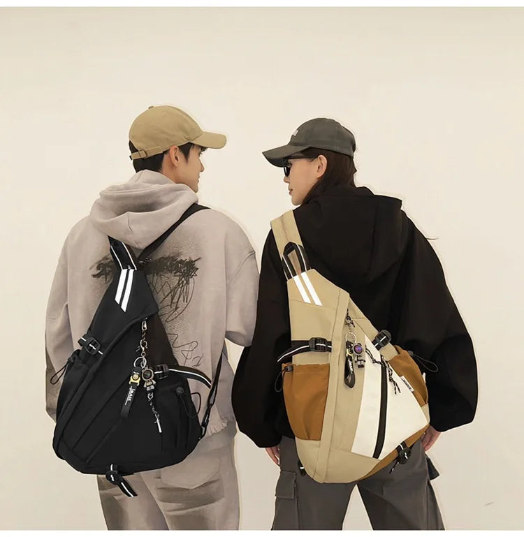 2024 Techwear Style Hip Hop Sport Motorcycle Backpack Men Women Multifunction Waterproof Travel Single Shoulder School Bag