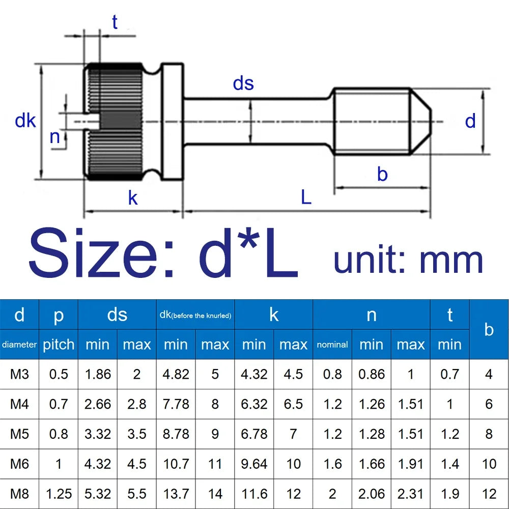 M2 M2.5 M3 M4 M5 M6 M8 304 Stainless Steel GB839 Knurled Non-Loosening Slotted Screws | Hand-Tightened Anti-Loosening Design
