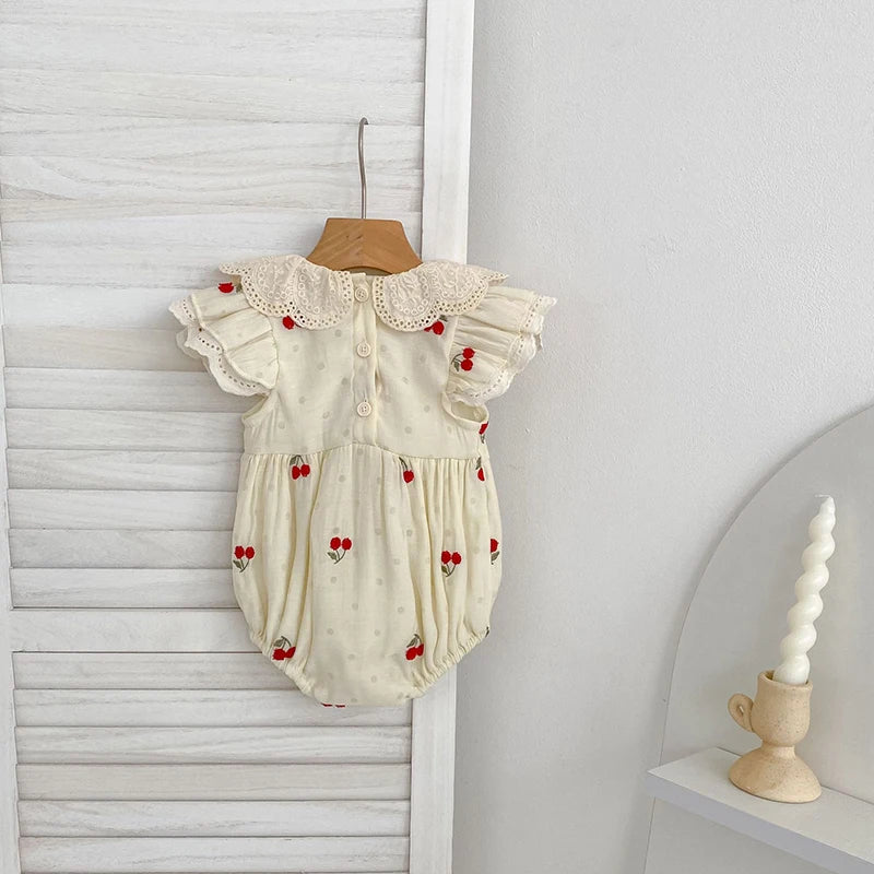2026 New Spring Infant Baby Girls Romper Baby Girl Clothing Long Sleeved Embroidery 0-24M Newborn Baby Girls Bodysuits