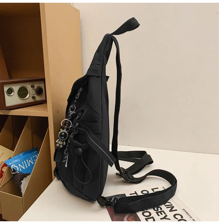 2024 Techwear Style Hip Hop Sport Motorcycle Backpack Men Women Multifunction Waterproof Travel Single Shoulder School Bag