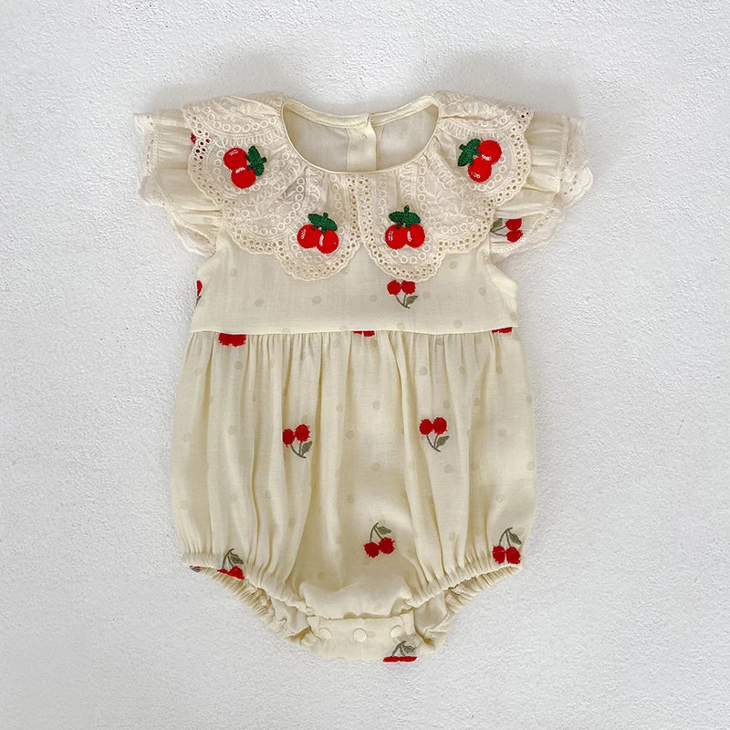 2026 New Spring Infant Baby Girls Romper Baby Girl Clothing Long Sleeved Embroidery 0-24M Newborn Baby Girls Bodysuits
