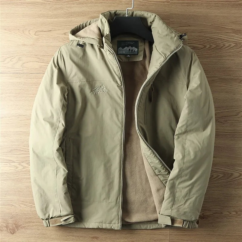 For Autumn and Winter, Men's Casual, Detachable, Hooded, Windbreaker, Loose and Warm Jacket