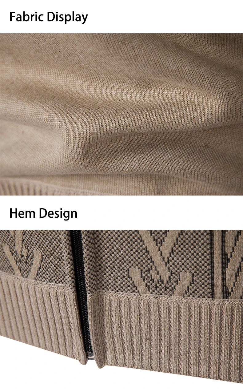 2023 Autumn and Winter New Cashmere Padded Warm Casual Men's Knitted Sweater Coat