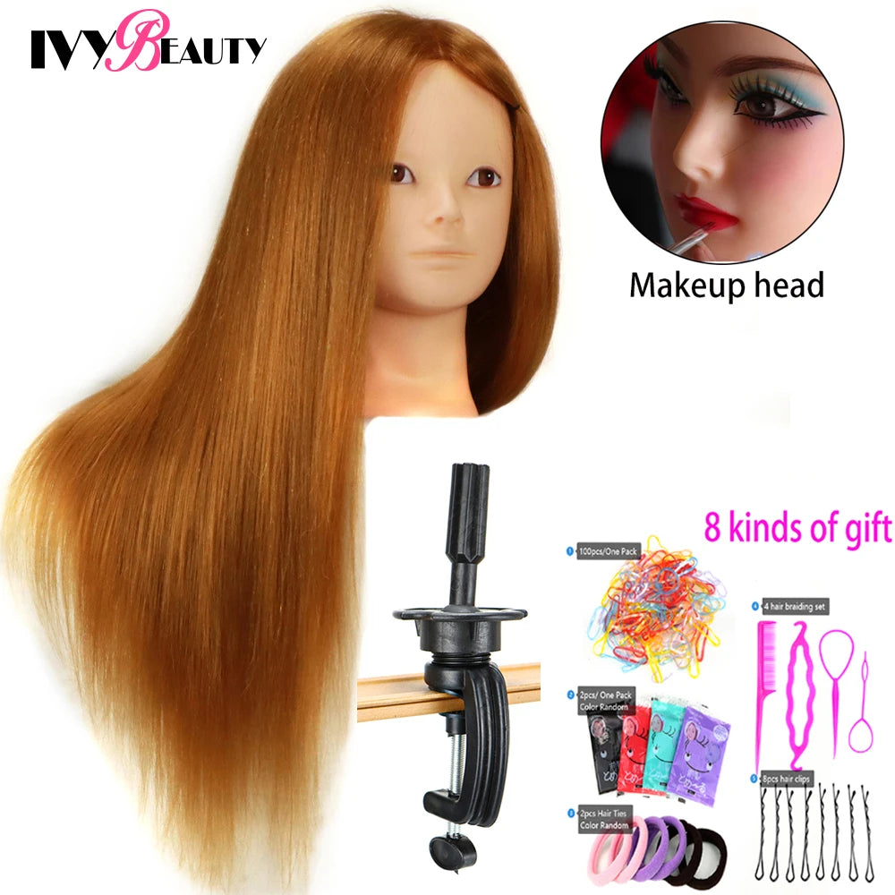 85% Real Human Hair Mannequin Head For Hair Training Styling Professional Hairdressing Cosmetology Dolls Head For Hairstyles