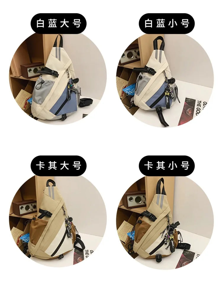 2024 Techwear Style Hip Hop Sport Motorcycle Backpack Men Women Multifunction Waterproof Travel Single Shoulder School Bag