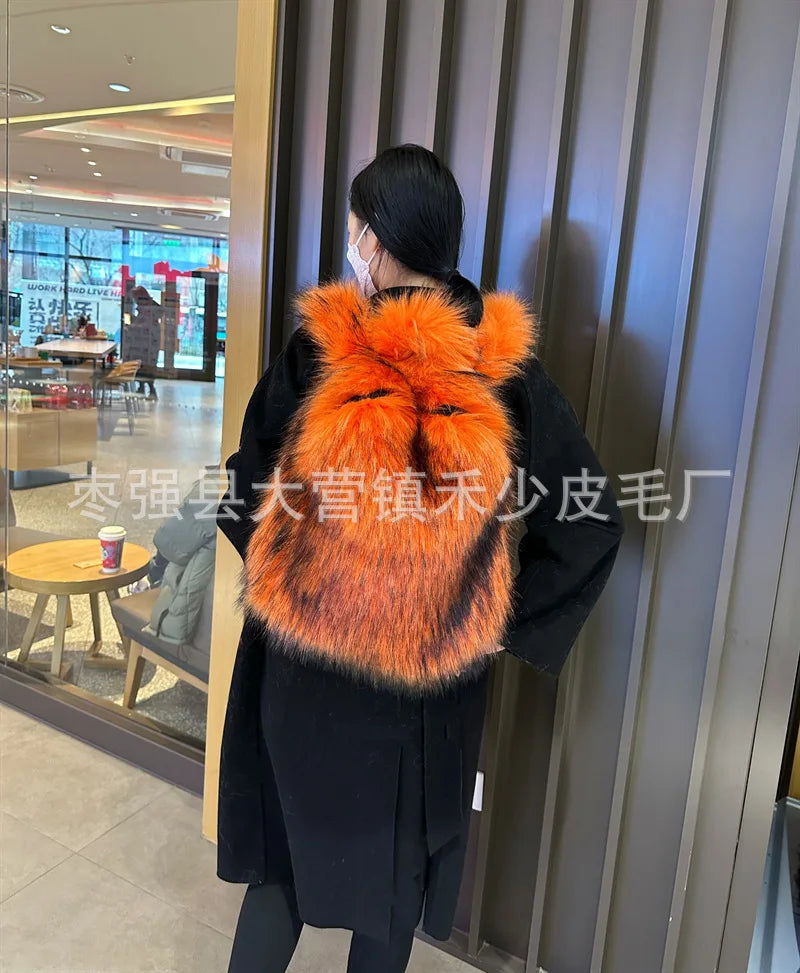 2026 NEW FASHION Y2K Faux Fur FOR Women Backpack Solid Soft Fleece Knapsack Harajuku Style Winter Ladies Bag