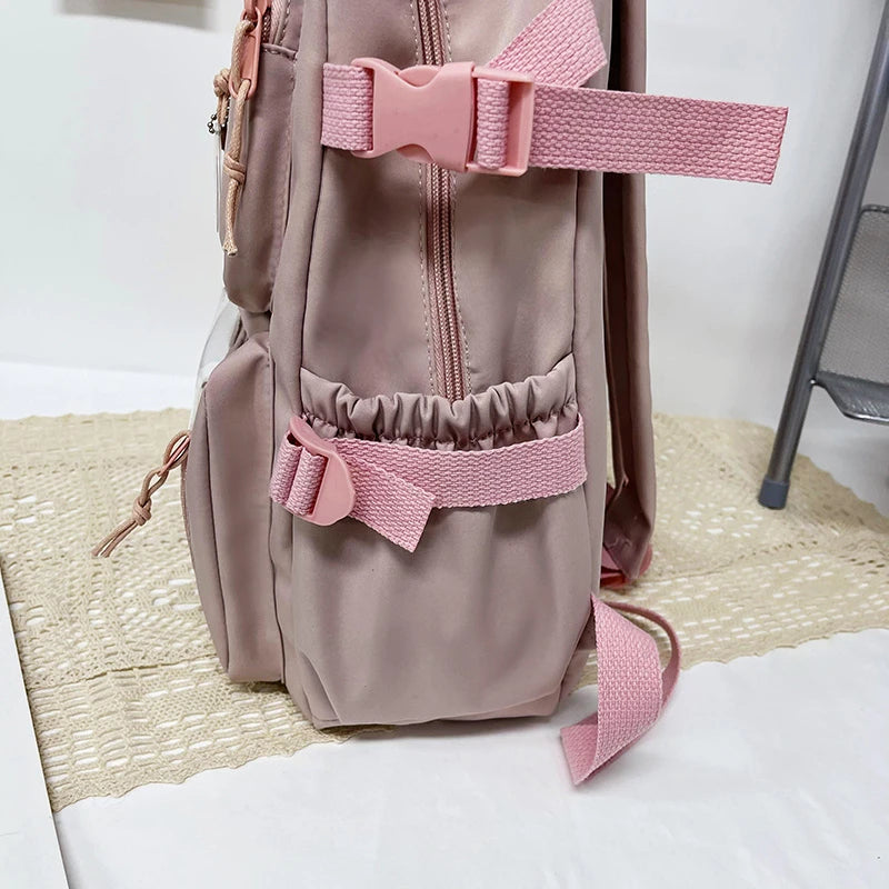 Cute Women Backpacks Waterproof Multi-Pocket Nylon School Backpack for Student Female Girls Kawaii Laptop Book Pack Mochilas
