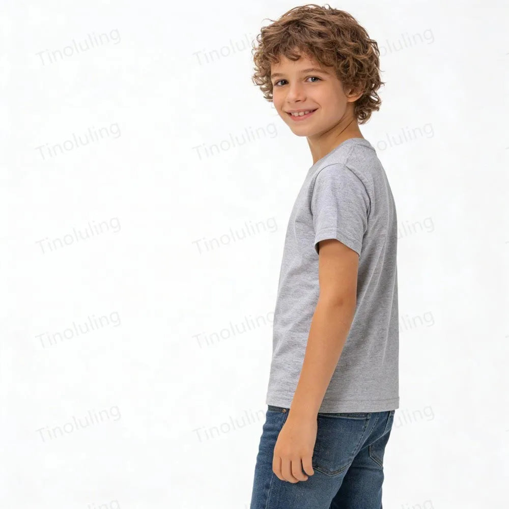 1 to 14 Years Boys T Shirts 100% Cotton Plain Girl T Shirt Sports Black White Children's Tees Short Sleeve Teenage Baby Clothing