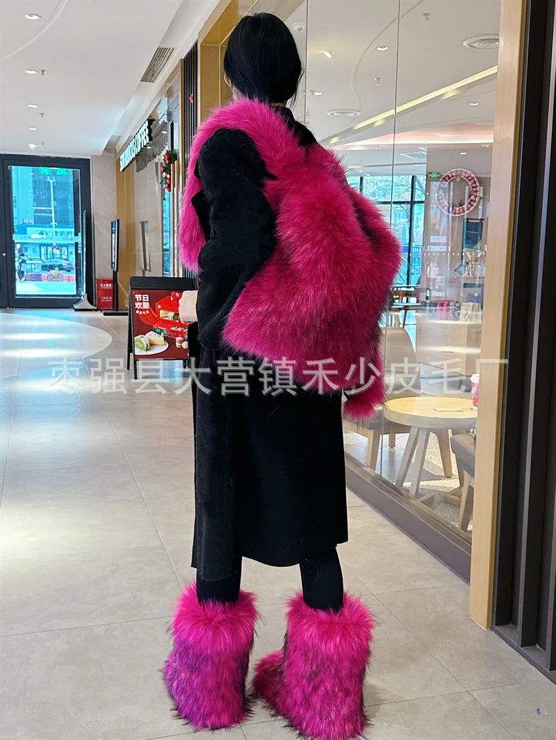 2026 NEW FASHION Y2K Faux Fur FOR Women Backpack Solid Soft Fleece Knapsack Harajuku Style Winter Ladies Bag