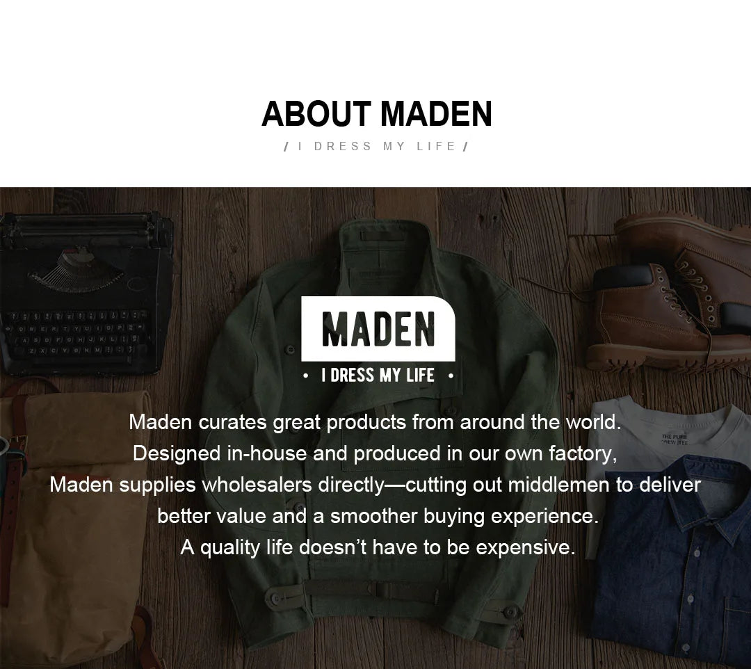 Maden Winter Men's Stand-up Collar Down Jacket Lightweight Hydrophobic White Duck Down Filling Coat Warm Inner Layer for Fall