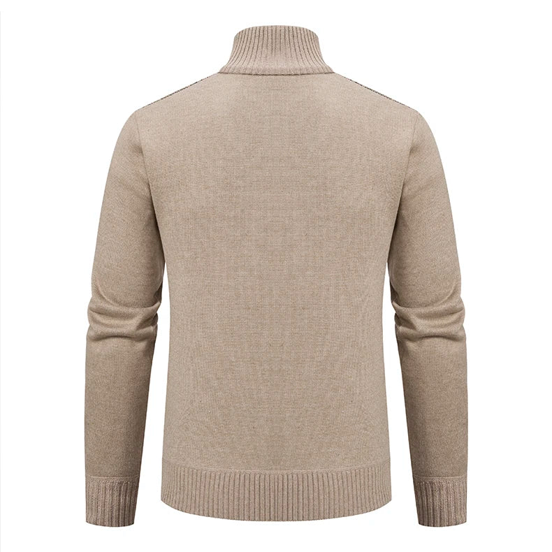 2025 Men's Knitted Sweater Coat Autumn Winter New Fashion Cashmere Padded Warm Casual