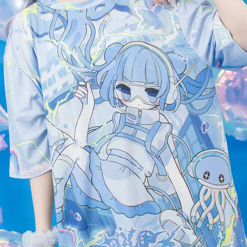 2026 Y2K NEW Girl Trendy Harajuku Style T-shirt Family Match Loose Large Breathable Short Sleeve Kids Role Playing Clothing