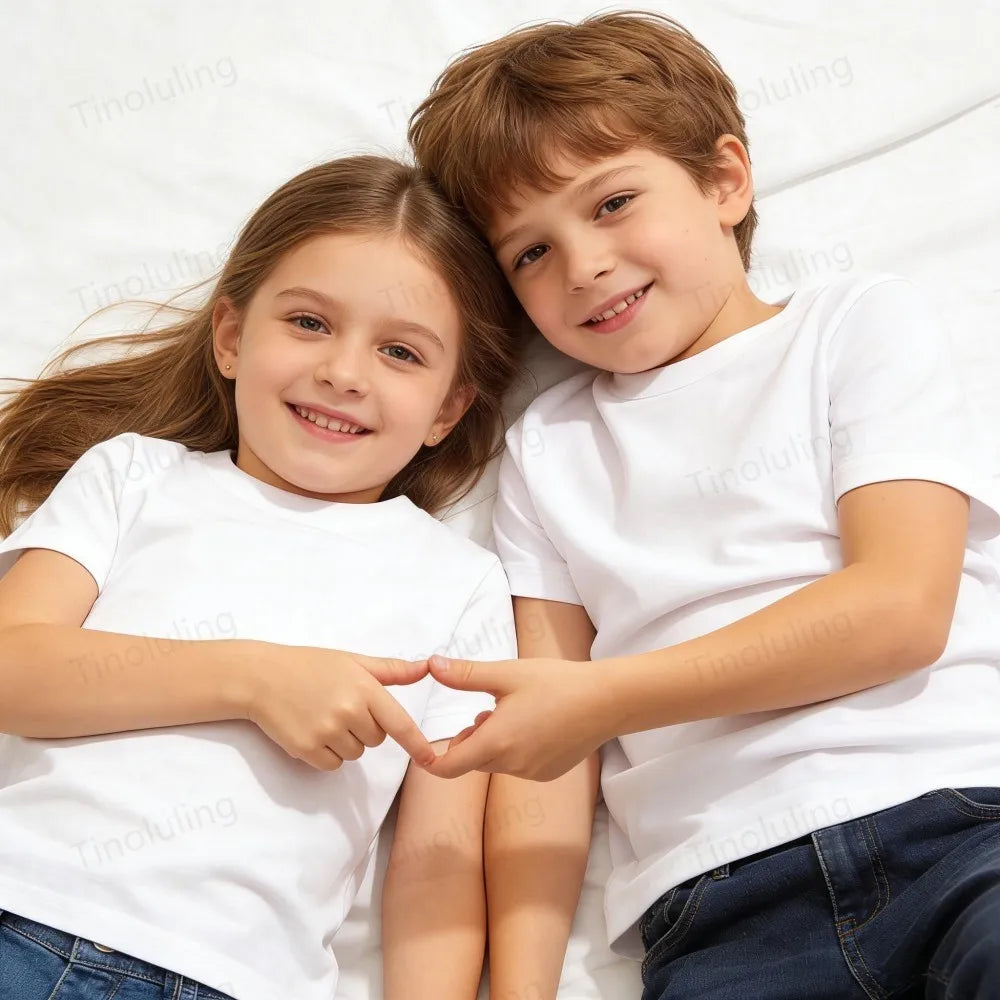 1 to 14 Years Boys T Shirts 100% Cotton Plain Girl T Shirt Sports Black White Children's Tees Short Sleeve Teenage Baby Clothing