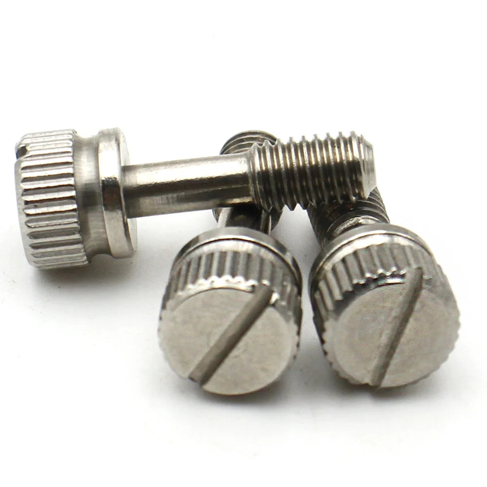 M2 M2.5 M3 M4 M5 M6 M8 304 Stainless Steel GB839 Knurled Non-Loosening Slotted Screws | Hand-Tightened Anti-Loosening Design