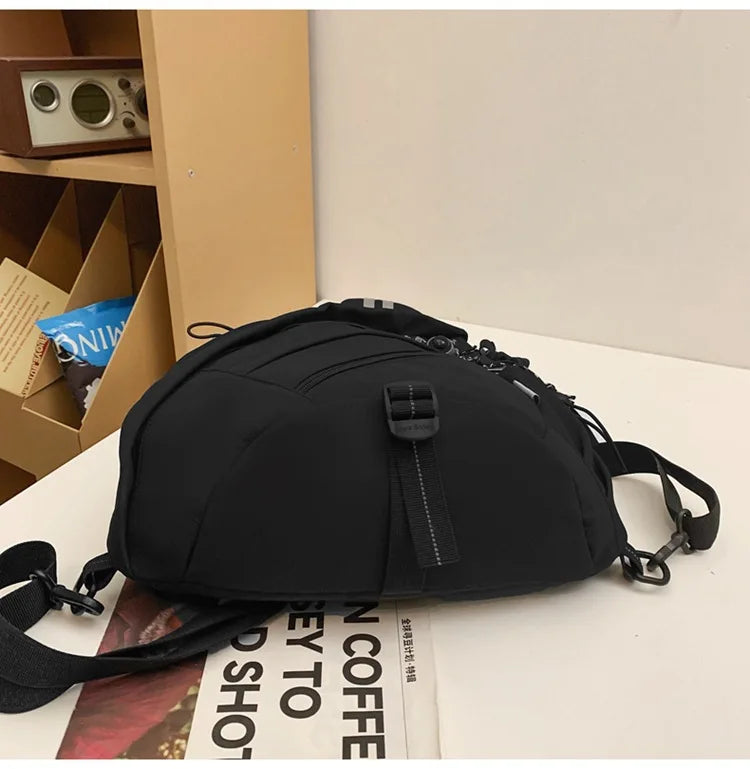 2024 Techwear Style Hip Hop Sport Motorcycle Backpack Men Women Multifunction Waterproof Travel Single Shoulder School Bag