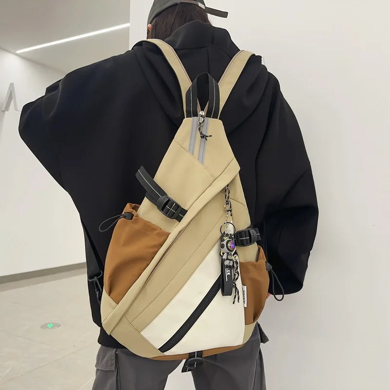 2024 Techwear Style Hip Hop Sport Motorcycle Backpack Men Women Multifunction Waterproof Travel Single Shoulder School Bag