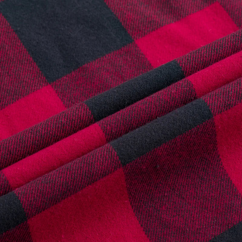 2026 100% Cotton New Male Casual Long Sleeve Warm Man Clothes Flannel Plaid Shirt Men Plus Size 3XL 4XL