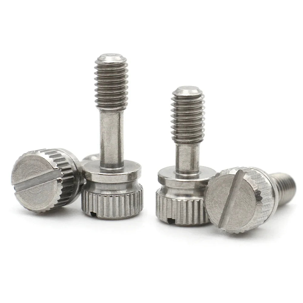 M2 M2.5 M3 M4 M5 M6 M8 304 Stainless Steel GB839 Knurled Non-Loosening Slotted Screws | Hand-Tightened Anti-Loosening Design