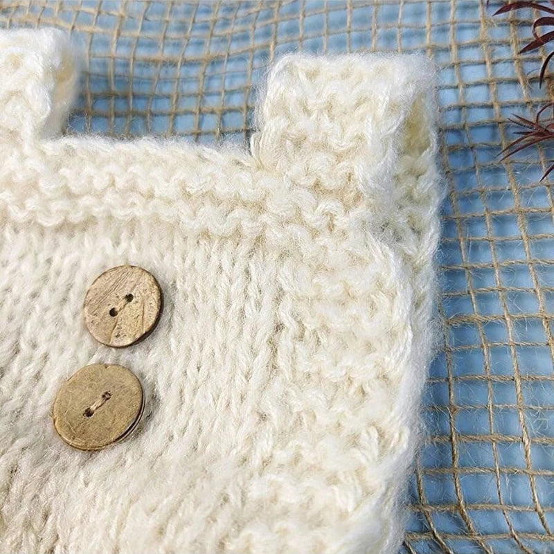 Newborn Photography Props Soft Mohair Knitted Romper Shorts Set Baby Boy Girl Photo Shoot Outfit Studio Infant Clothing Gift