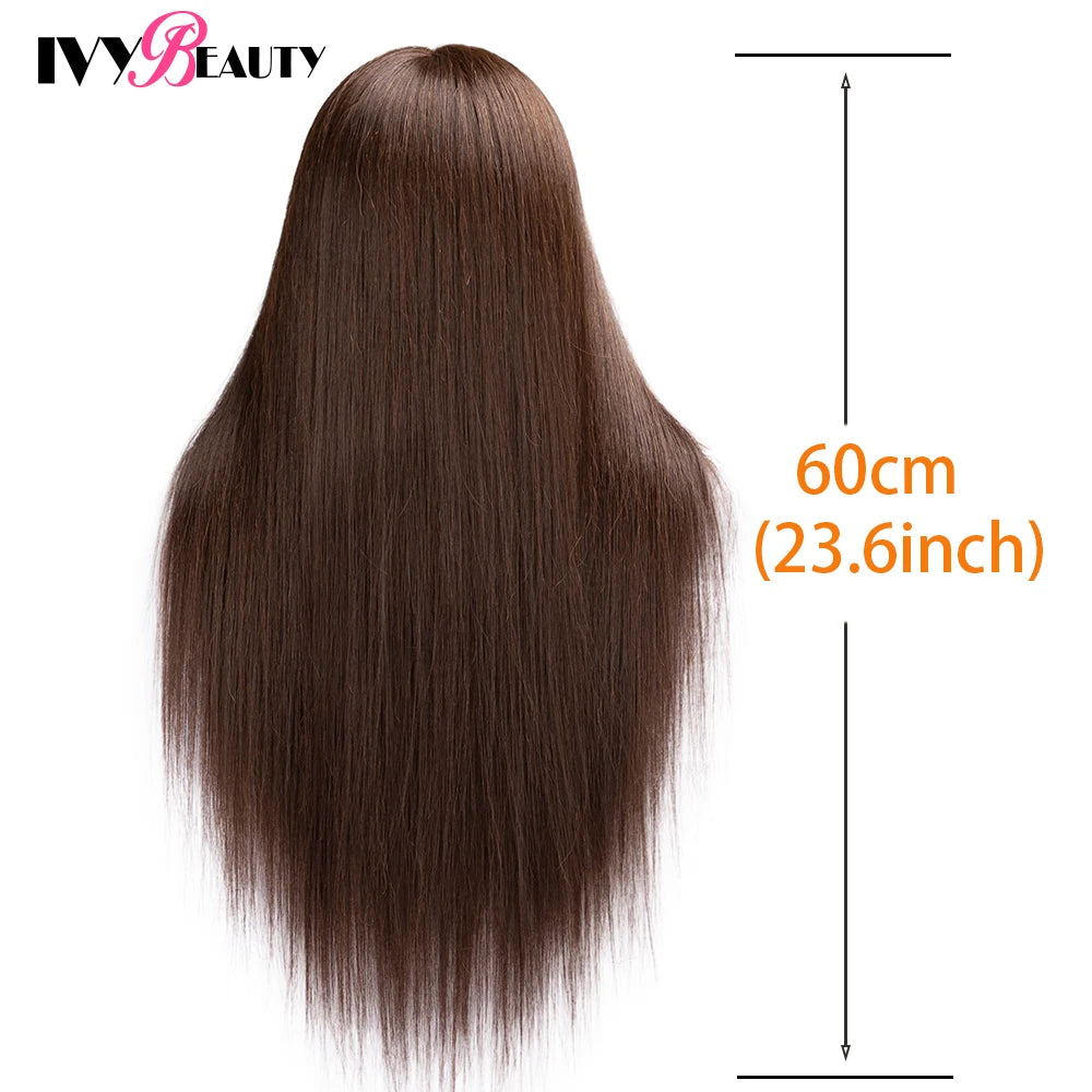 85% Real Human Hair Mannequin Head For Hair Training Styling Professional Hairdressing Cosmetology Dolls Head For Hairstyles