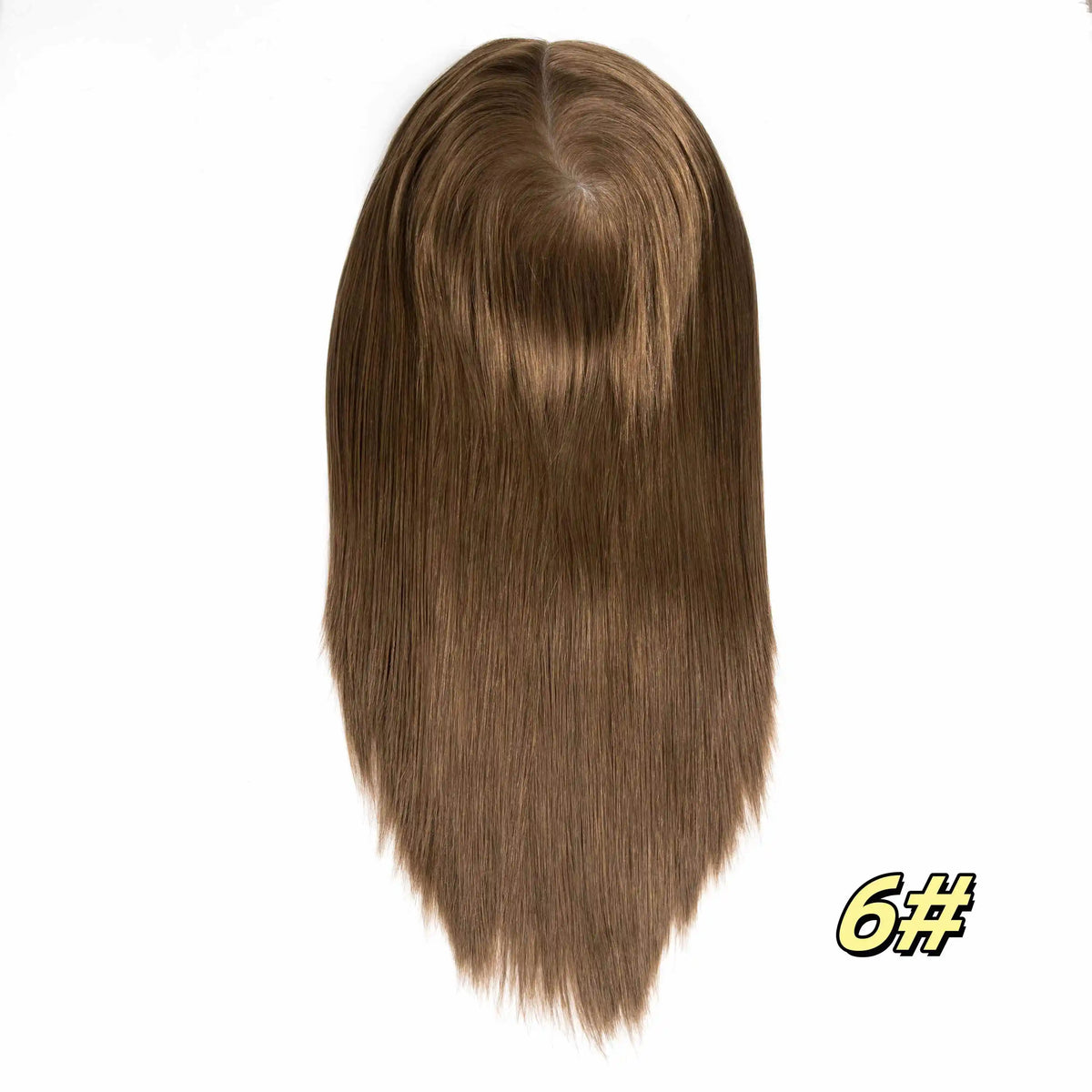 Women's Hairpiece Toupee PU  Human Hair Replacement System for Women 16inches Long Hair Natural Women's Capillary Prosthesis