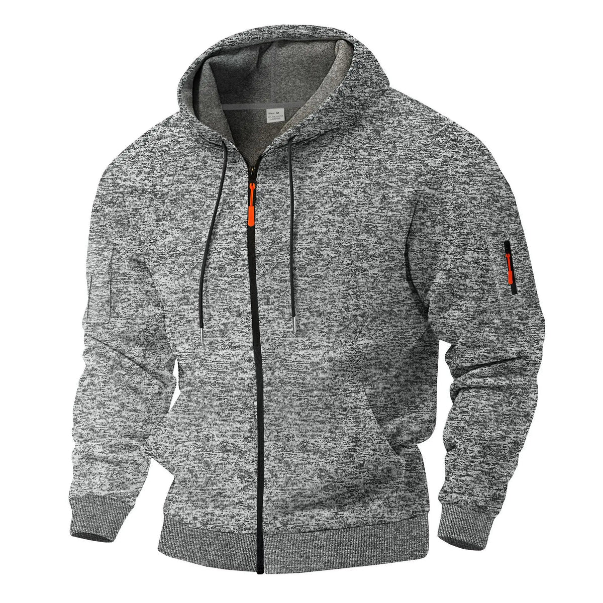 Heavy Fleece Men's Jacket Winter Retro Tooling Pocket Hooded Zipper Sports Sweater Men