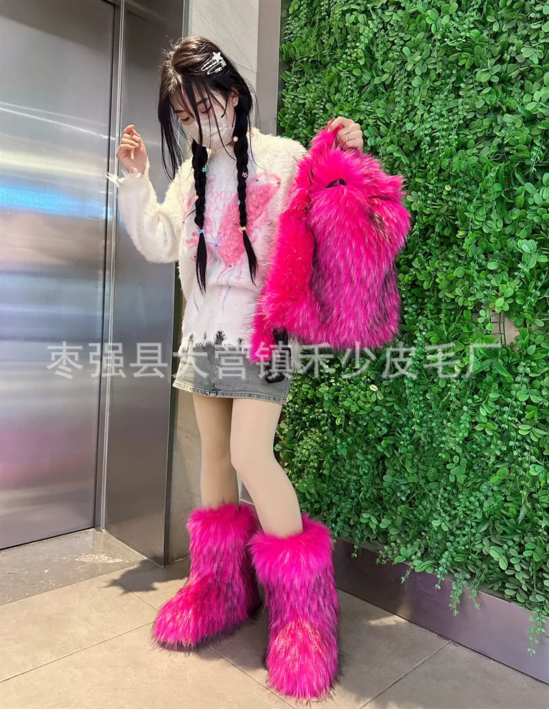 2026 NEW FASHION Y2K Faux Fur FOR Women Backpack Solid Soft Fleece Knapsack Harajuku Style Winter Ladies Bag