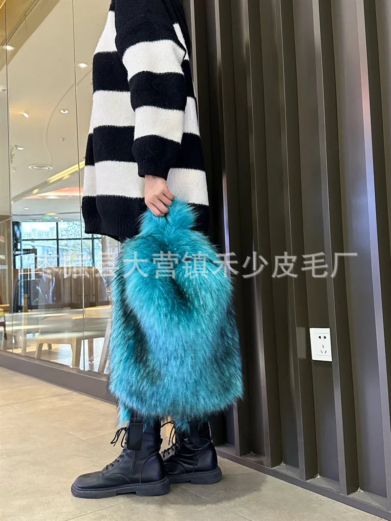 2026 NEW FASHION Y2K Faux Fur FOR Women Backpack Solid Soft Fleece Knapsack Harajuku Style Winter Ladies Bag