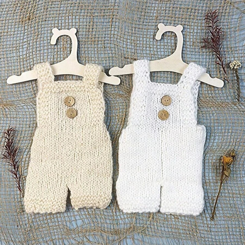 Newborn Photography Props Soft Mohair Knitted Romper Shorts Set Baby Boy Girl Photo Shoot Outfit Studio Infant Clothing Gift
