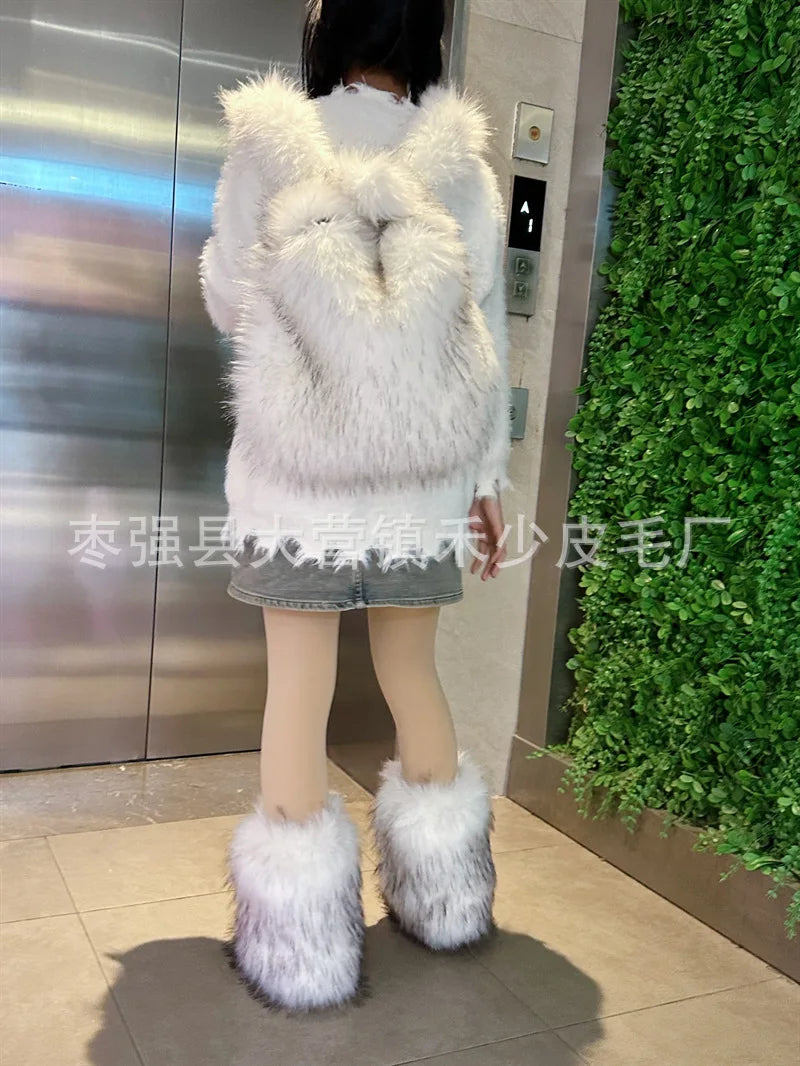 2026 NEW FASHION Y2K Faux Fur FOR Women Backpack Solid Soft Fleece Knapsack Harajuku Style Winter Ladies Bag