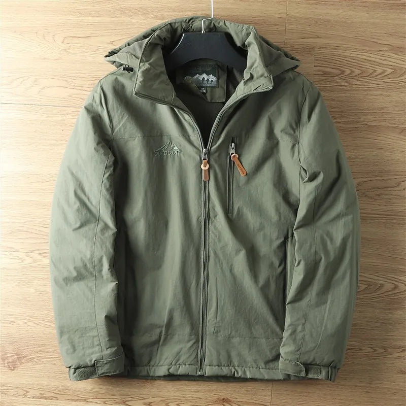 For Autumn and Winter, Men's Casual, Detachable, Hooded, Windbreaker, Loose and Warm Jacket