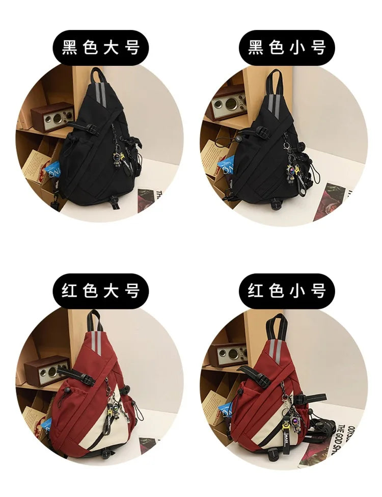 2024 Techwear Style Hip Hop Sport Motorcycle Backpack Men Women Multifunction Waterproof Travel Single Shoulder School Bag