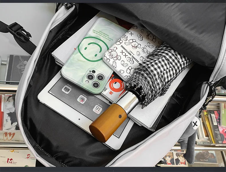 Backpack men and women cool backpack leisure junior high school students backpack personality skateboard